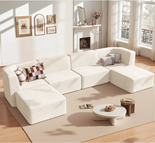 Gaildon Corduroy Sofa Lounge Chair With Removable Footrest