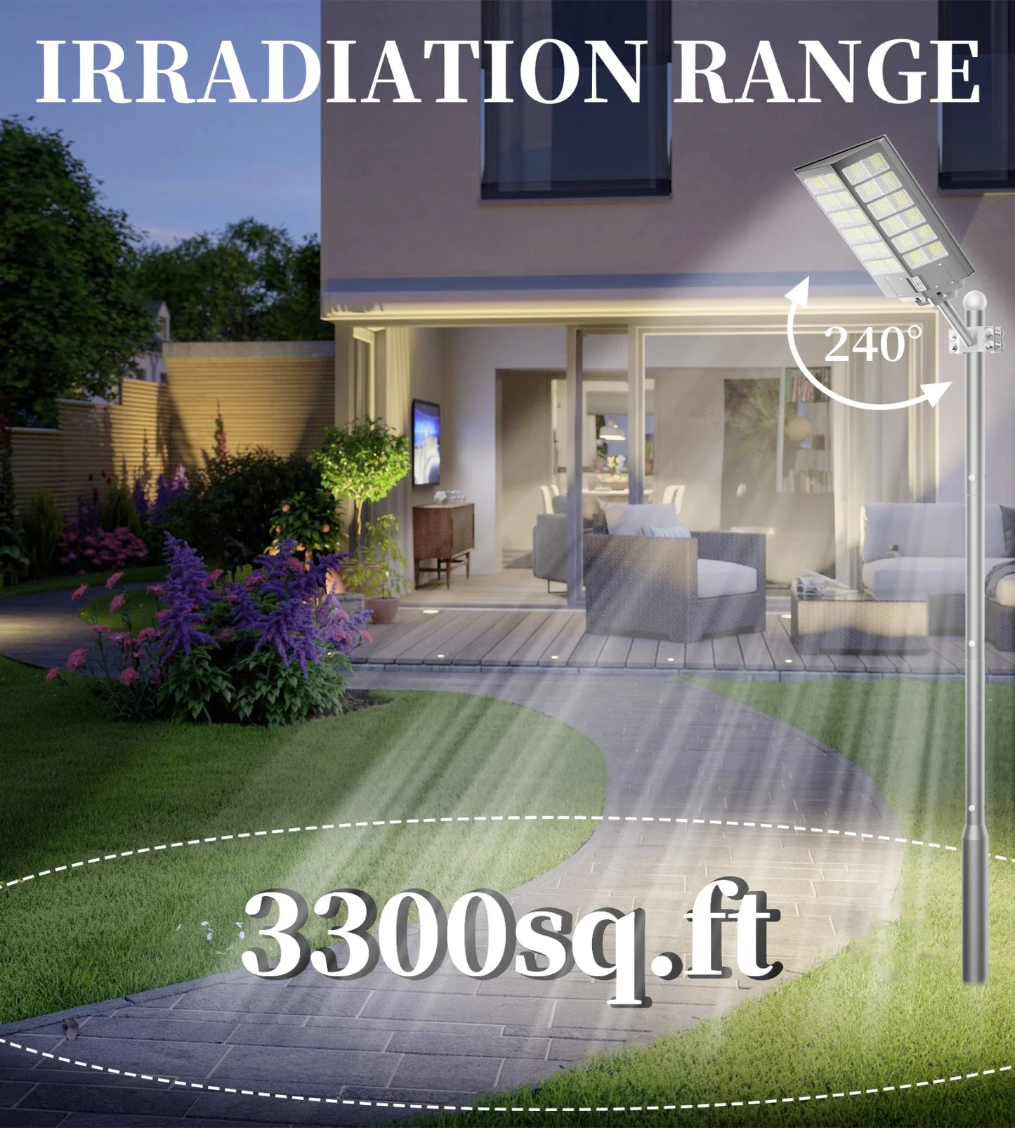 6000 Watt Solar Street Lights With Motion Sensor IP65 Waterproof