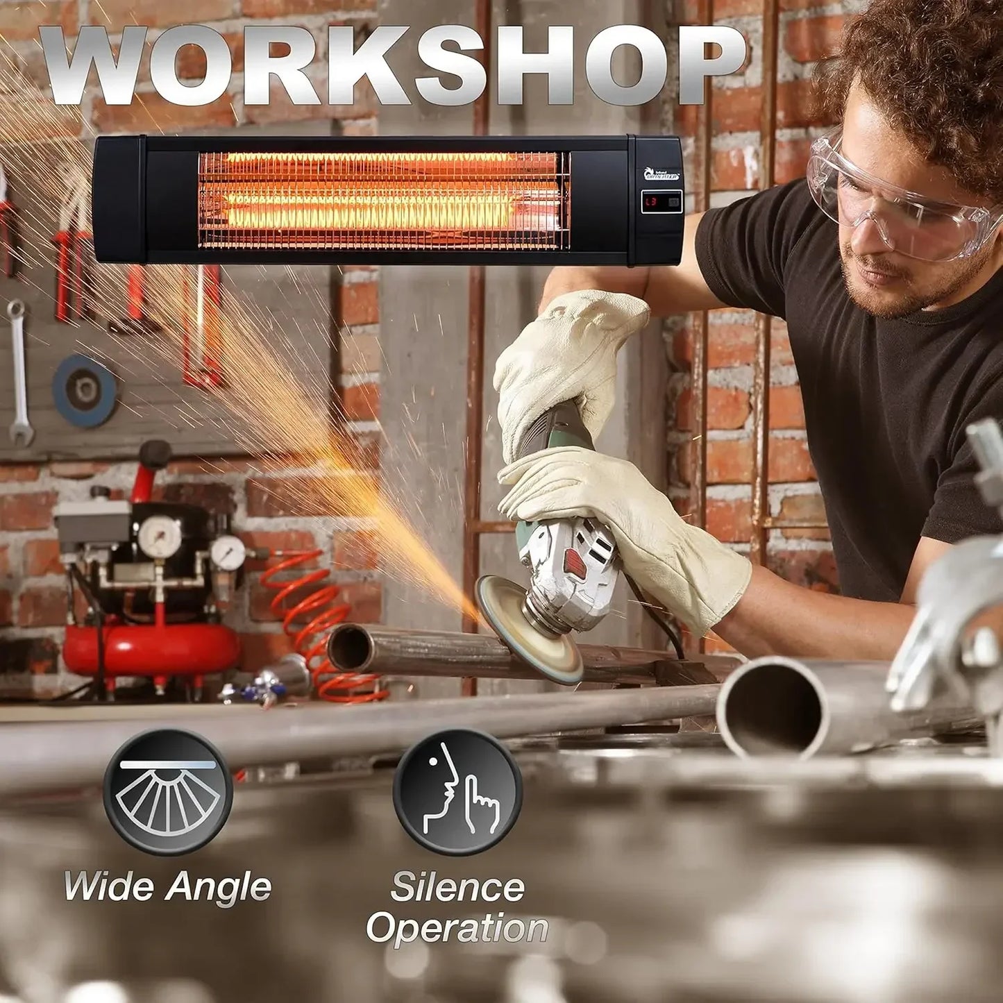 XMSJ Carbon Infrared Outdoor Heater for Restaurant Patio Backyard