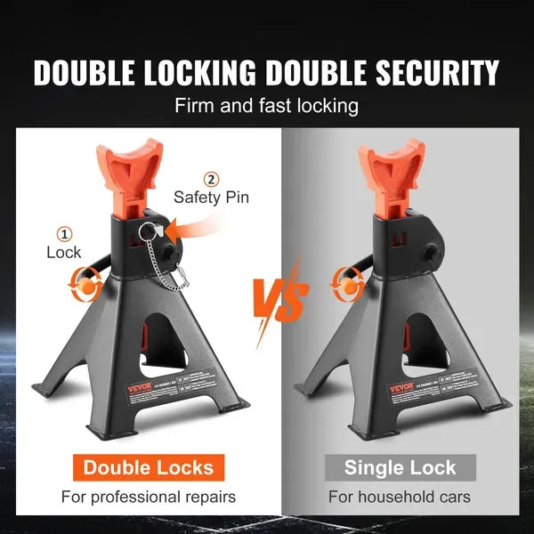 VEVOR Jack Stands 3 Ton Capacity Double Locking for SUVs