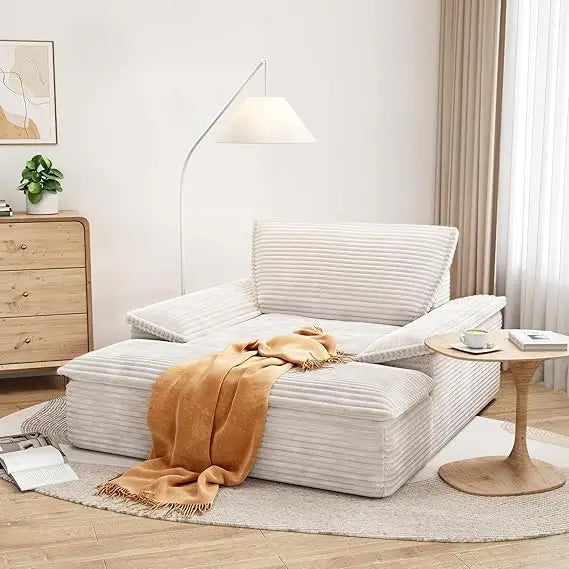 Corduroy Chaise Lounge Chair Sofa Bed Sleeper Couch