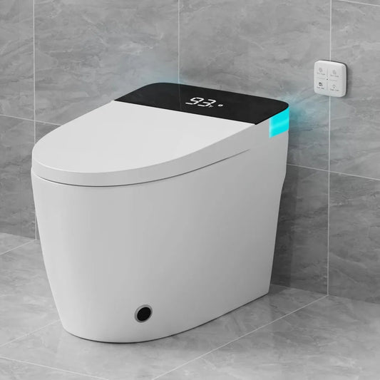 Elongated Heated Seat Toilet With Dual Flush And Night Light