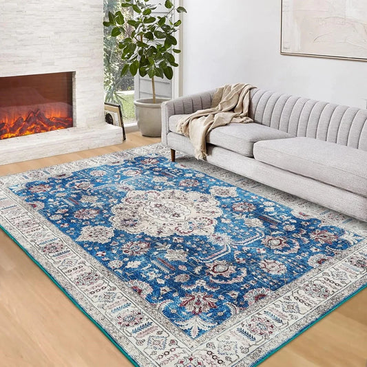 HobbyLane Washable Vintage Area Rug Non Slip Backing