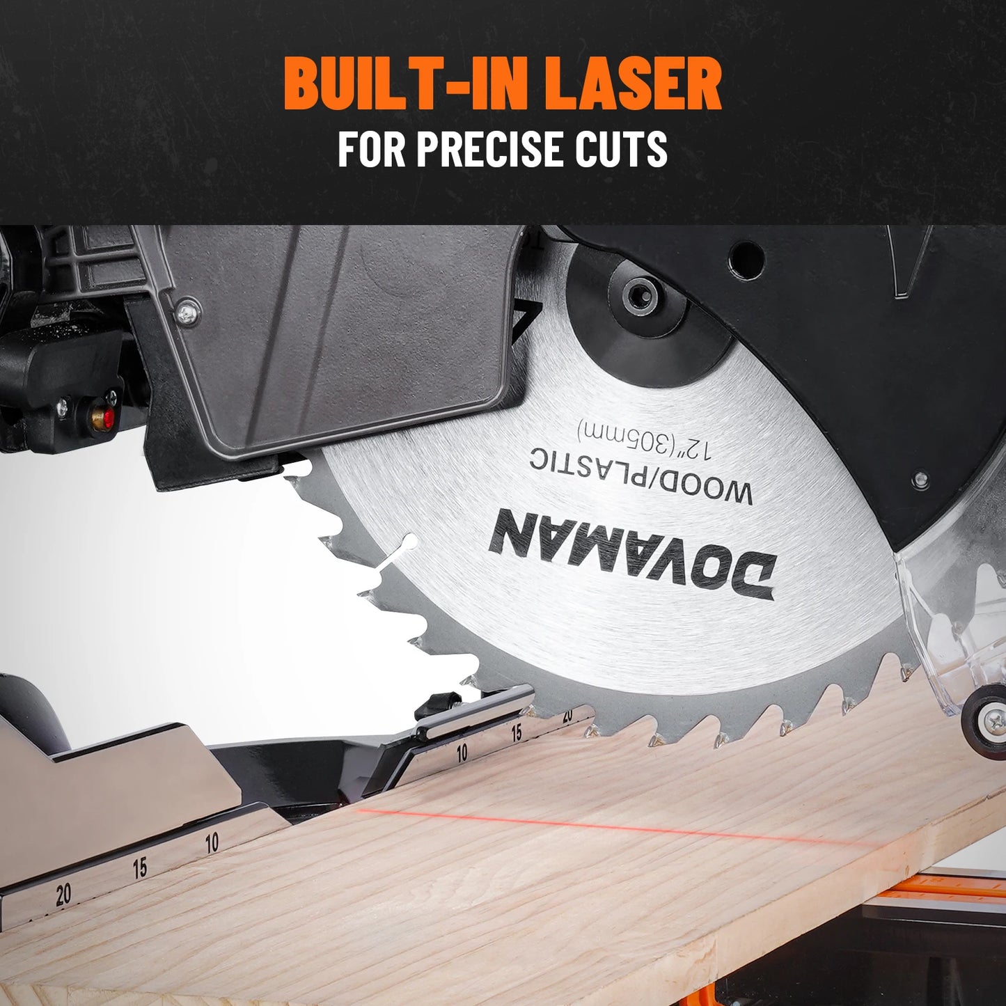 DOVAMAN Dual-Bevel Sliding Miter Saw With Laser Guide 15A Corded