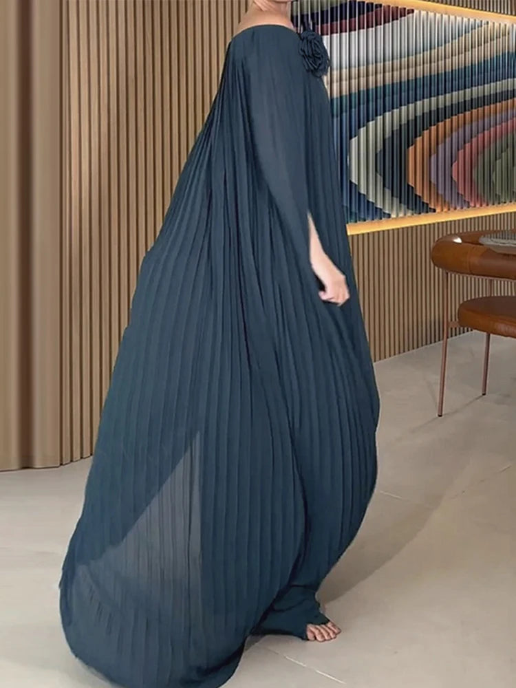 OSHOPLIVECN Off Shoulder Maxi Dress Women Loose Fit Elegant Evening