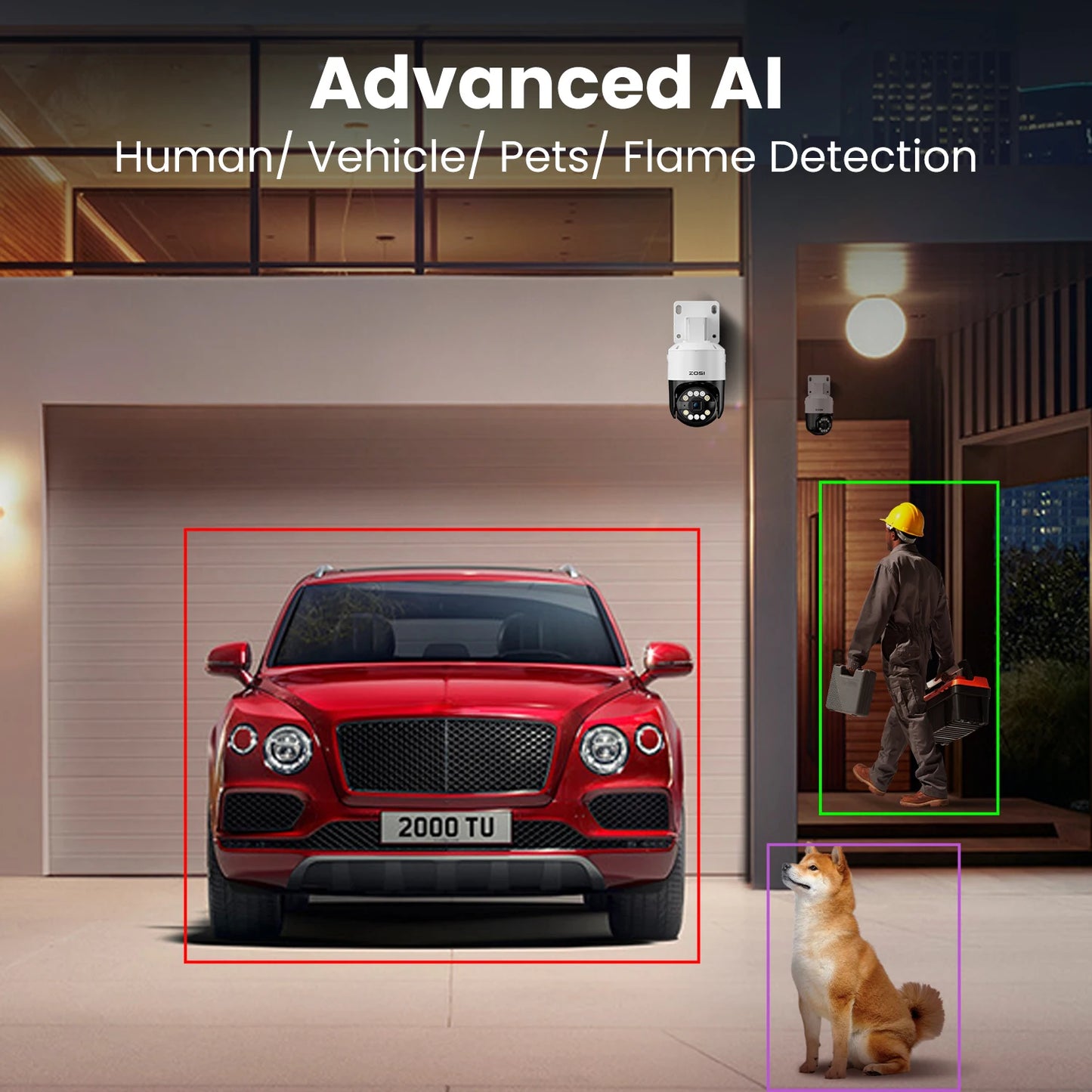 ZOSI 8CH 5MP PTZ IP Camera System POE NVR Kit Outdoor