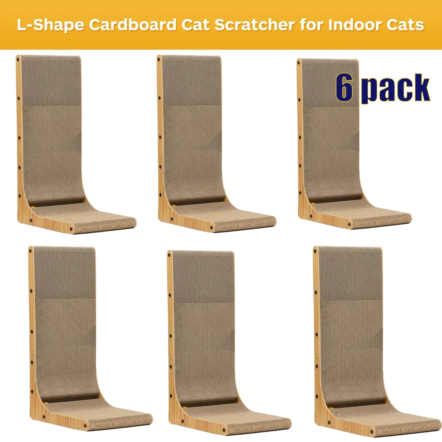 L Shaped Cat Scratching Post Three Layer Indoor Cardboard