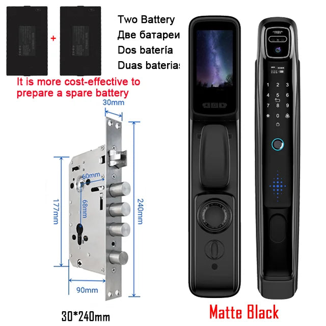 YKESDL WiFi Face Recognition Smart Door Lock With Camera