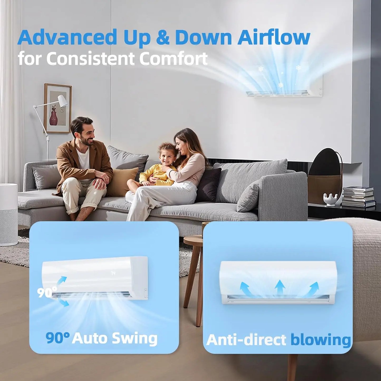 12000 BTU Mini Split Air Conditioner Conditioner Inverter Heater 19 SEER2