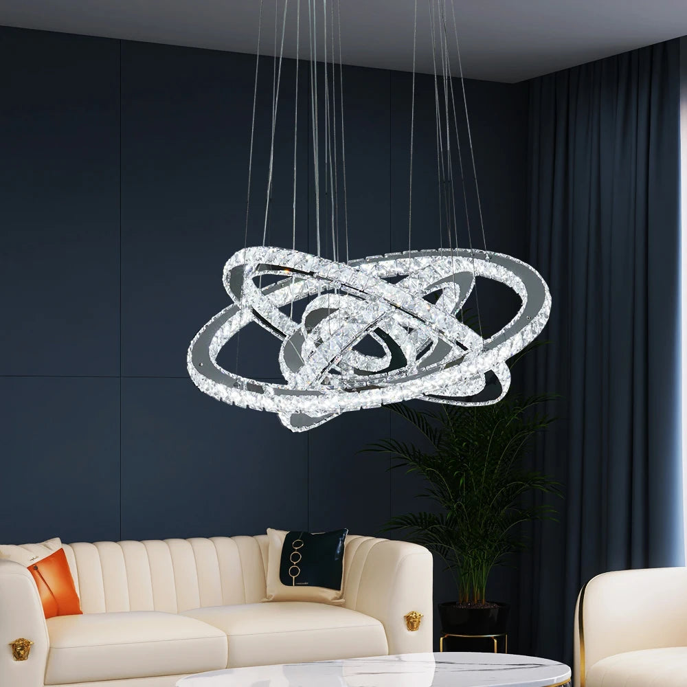 Vinilky Crystal Chandelier Modern Pendant Light Living Room