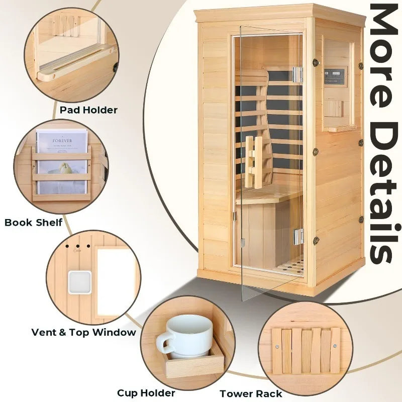 Hign-concerned Infrared Sauna With Backrest And Bluetooth