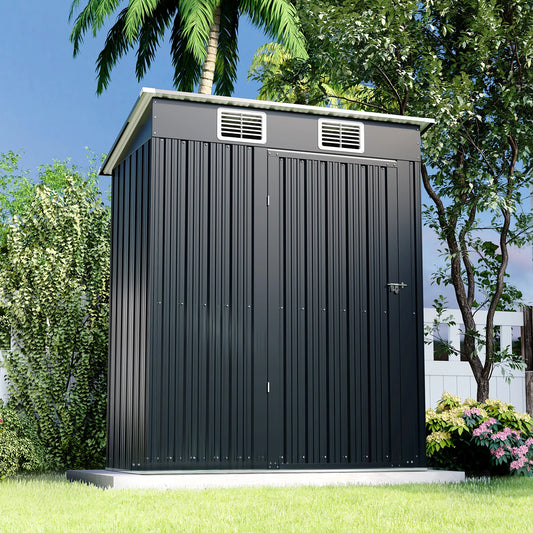 MORNGARDO Anti-Corrosion Metal Garden Shed With Lockable Door