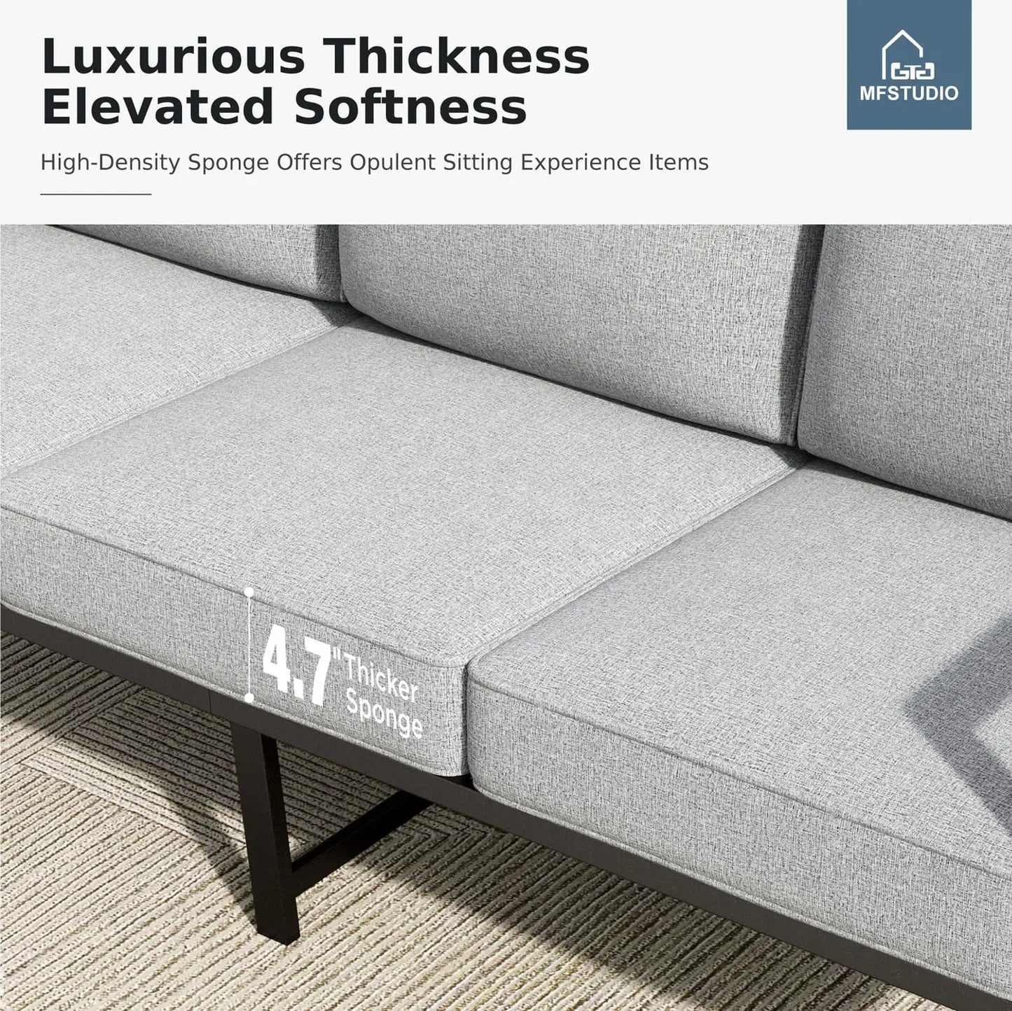 Five Seat Patio Set With Olefin Textilene Backrest Coffee Table