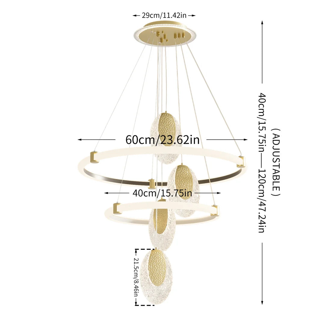 Vrygle LUVODI Three Layer LED Ceiling Chandelier