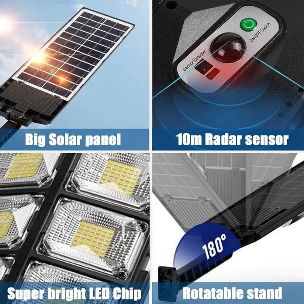 Solar Powered Street Lights With Motion Sensor Remote