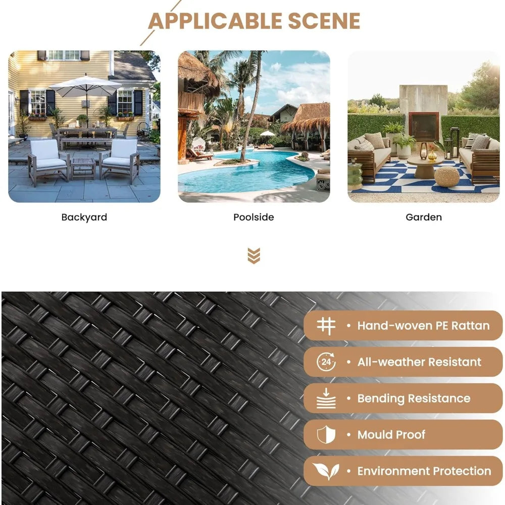 Angduo Outdoor Patio Conversation Set Allweather Rattan