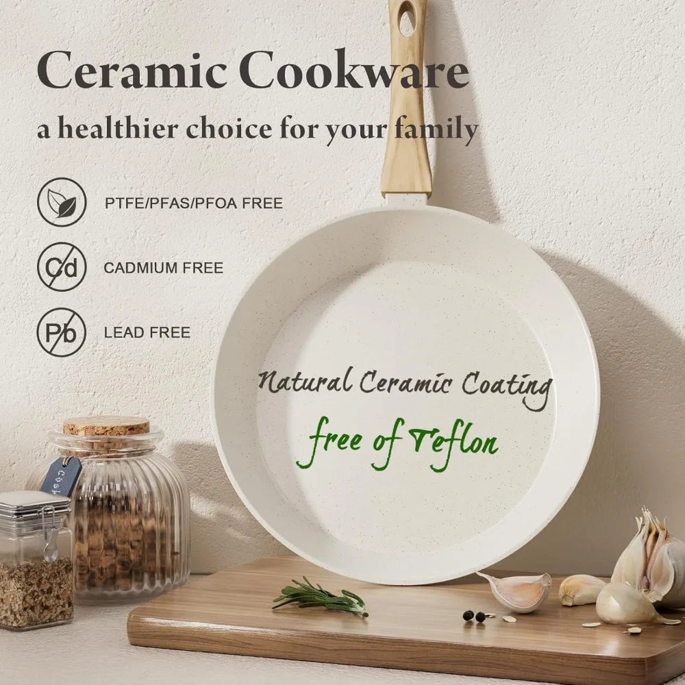Iosn 24 Piece Nonstick Ceramic Cookware Set Induction
