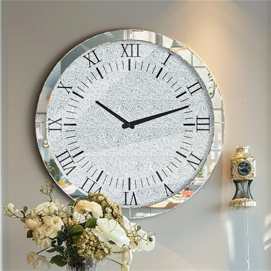 Combination Crystal Wall Clock With Roman Numerals Quartz