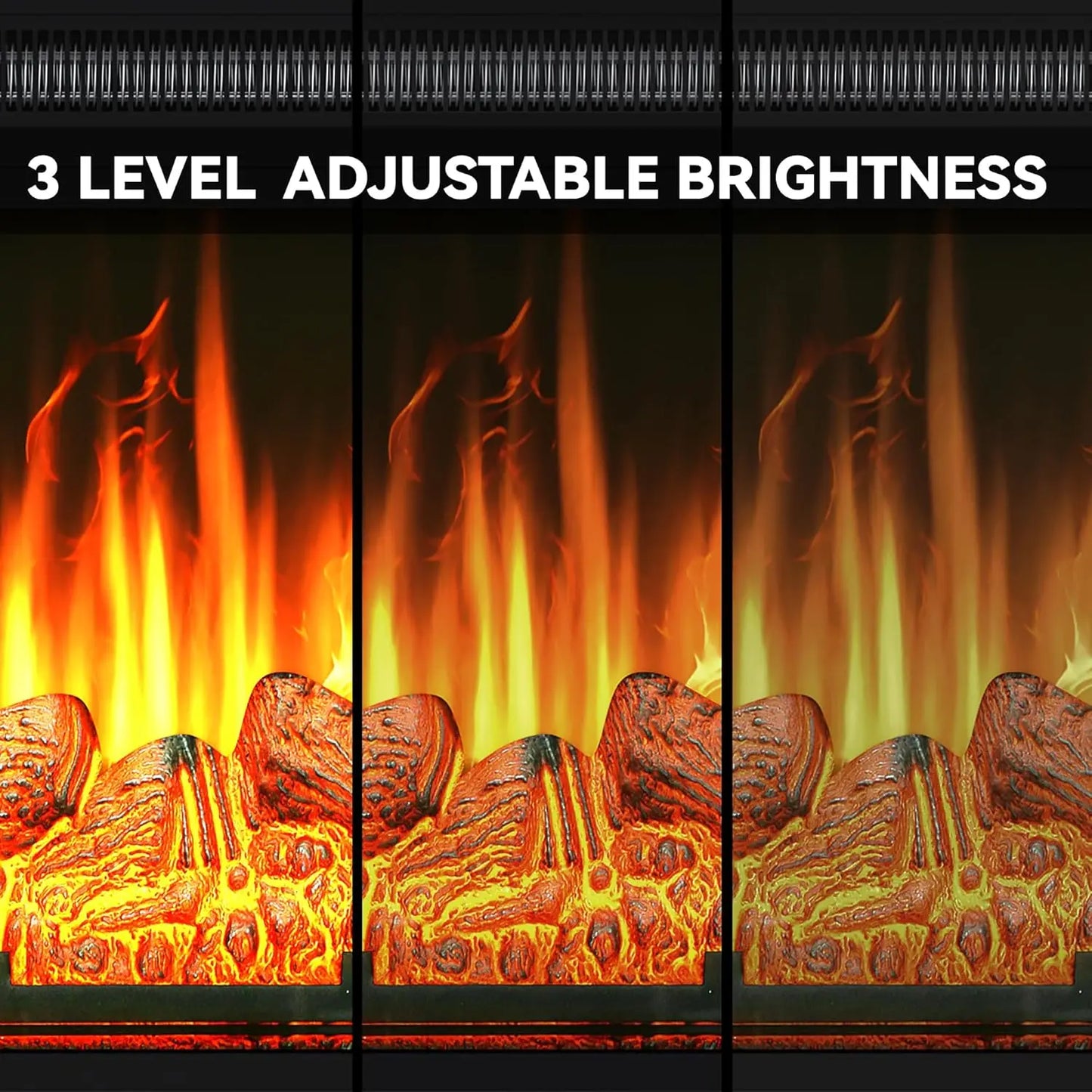 Electric Fireplace Insert With Remote Control, Adjustable Temperature And Timer