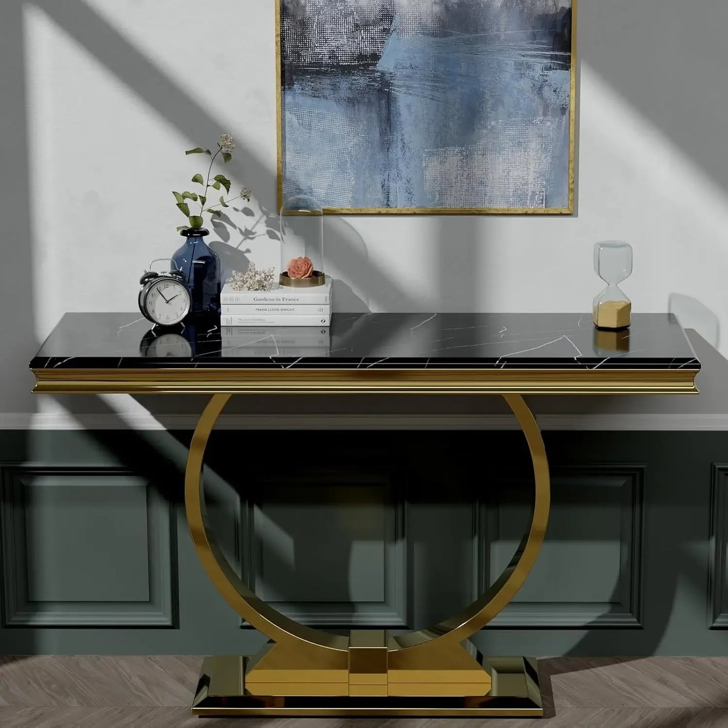 XMSJ Console Table With U Shaped Base For Entryway