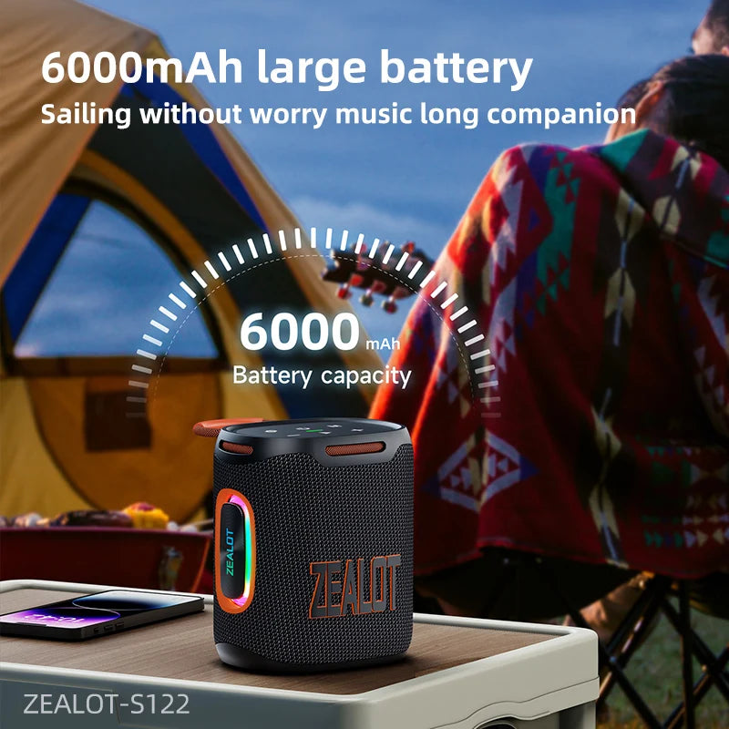 Zealot S122 Bluetooth Speaker BT5 3 Waterproof Shower IPX6