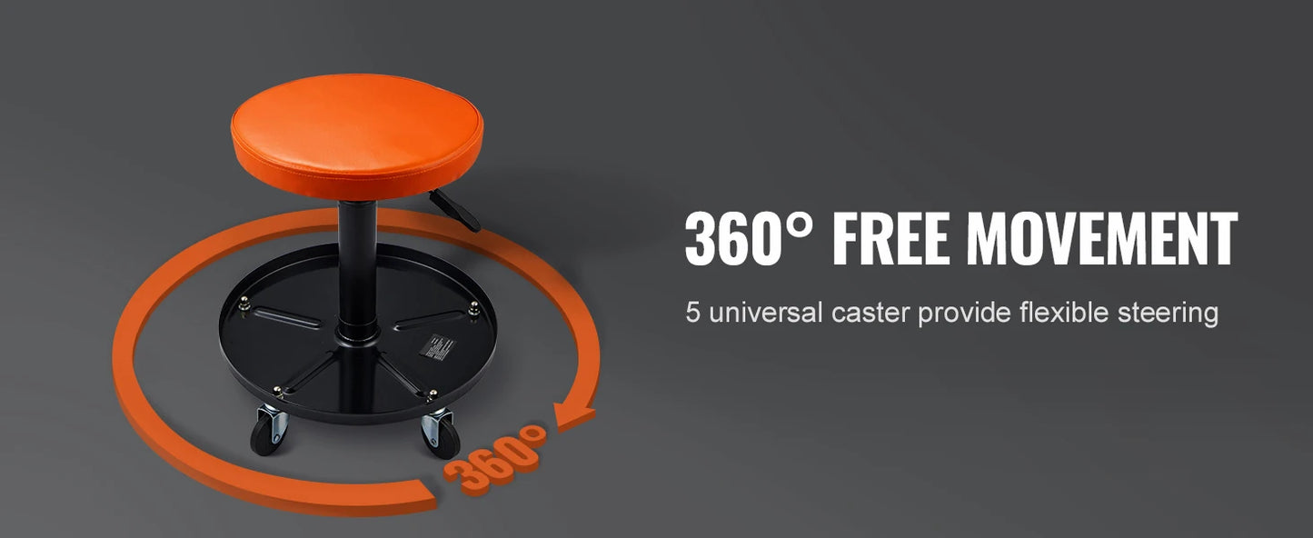 SucceBuy Mechanic Stool Padded Rolling Pneumatic Creeper For Garage Repair