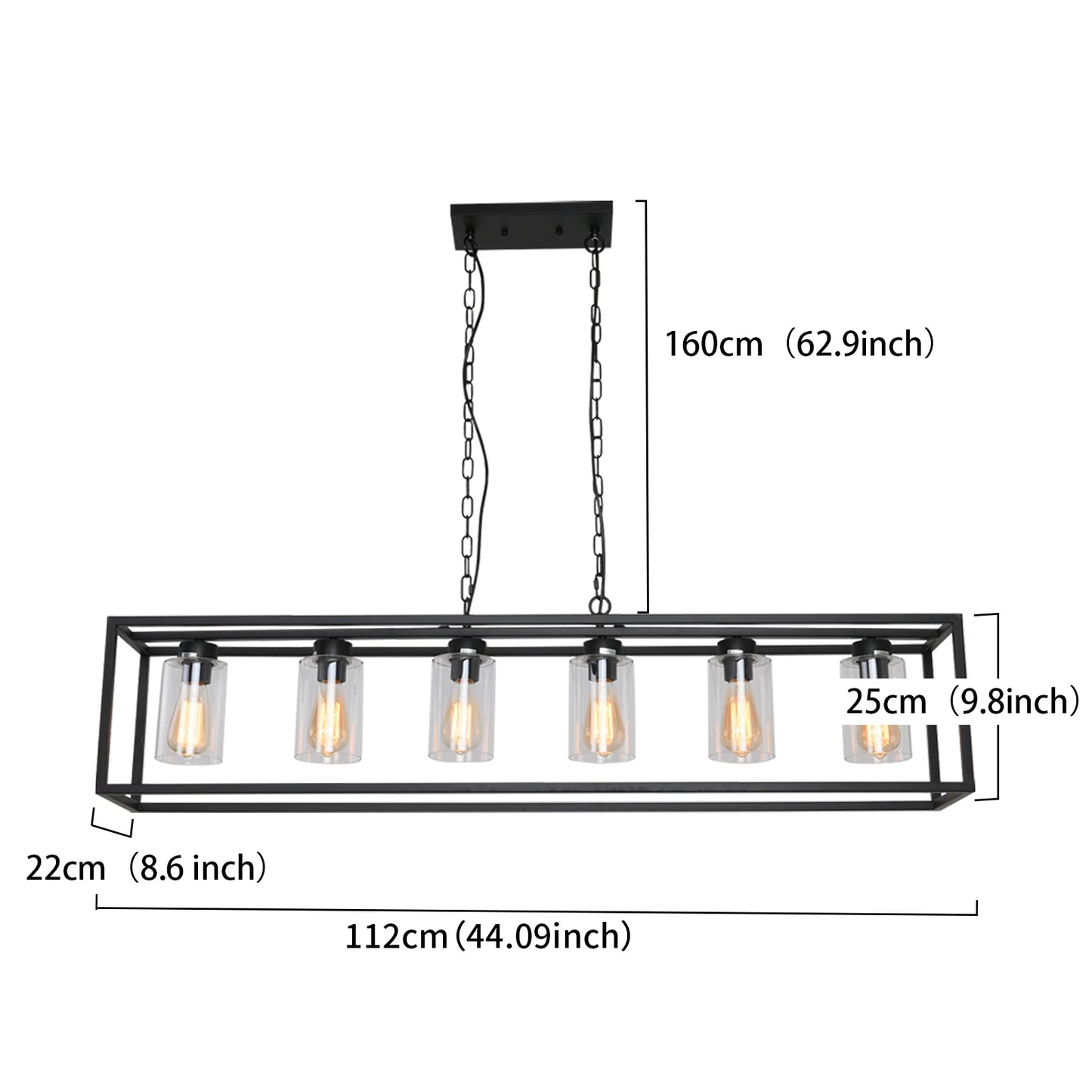 LovingC 6 Light Cage Chandeliers Glass Shade Pendant Lamps
