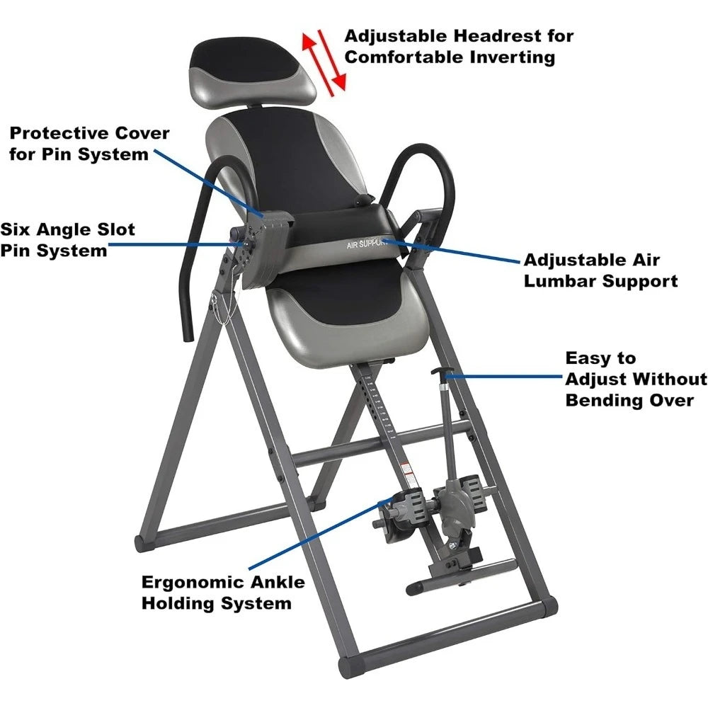 Inversion Table With Air Lumbar Support For Back Pain Relief