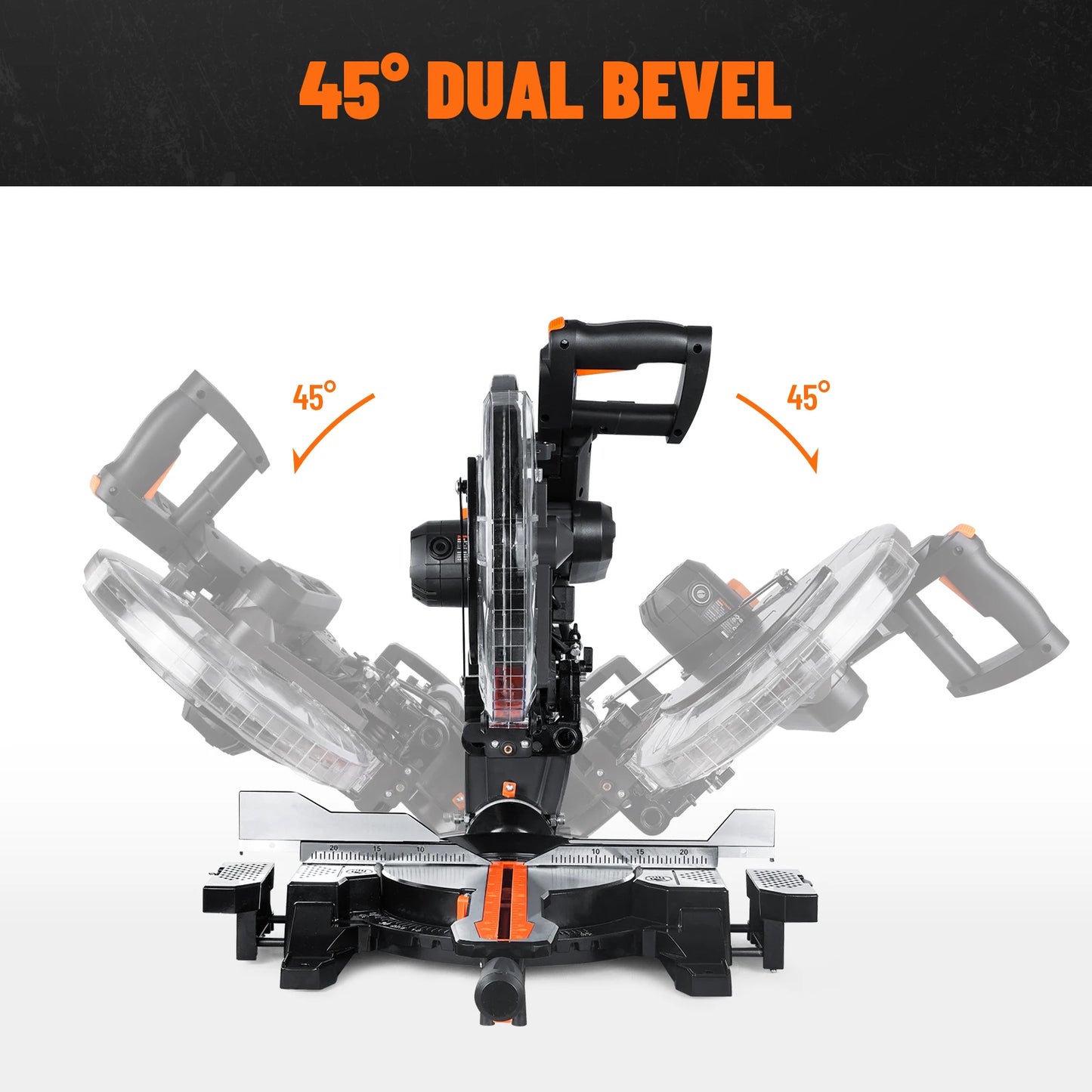 DOVAMAN Dual-Bevel Sliding Miter Saw With Laser Guide 15A Corded