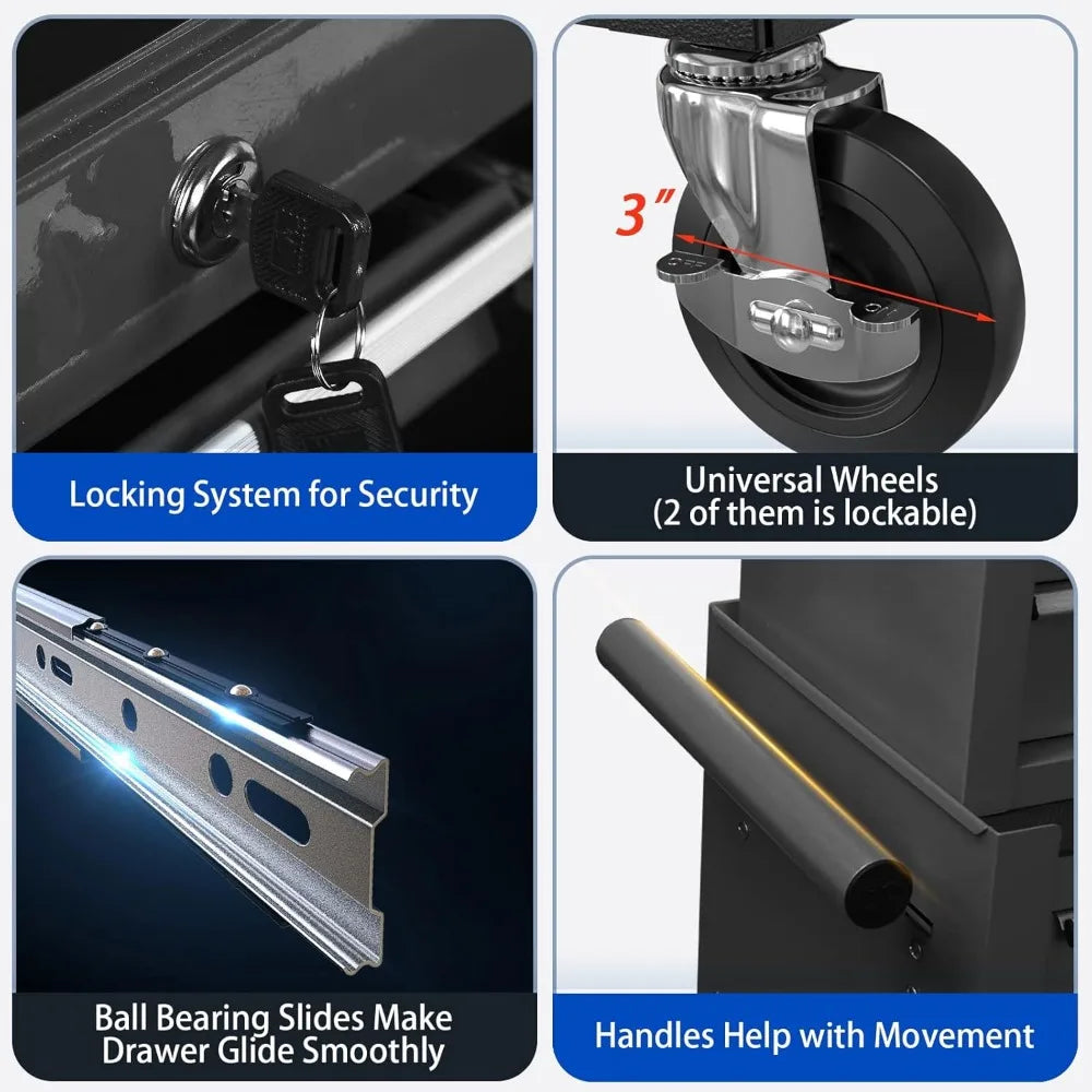 High Concerned Chemical 8 Drawer Rolling Chest with Wheels