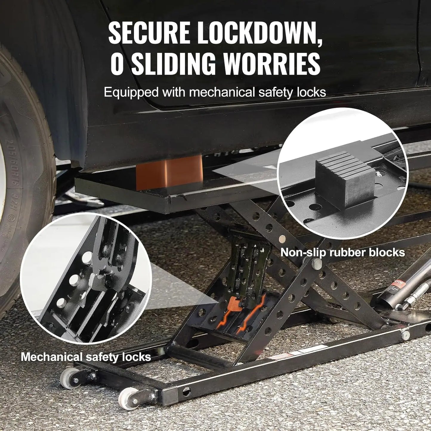 Portable 7000 Lbs Car Lift With Heavy Duty Extended Plates