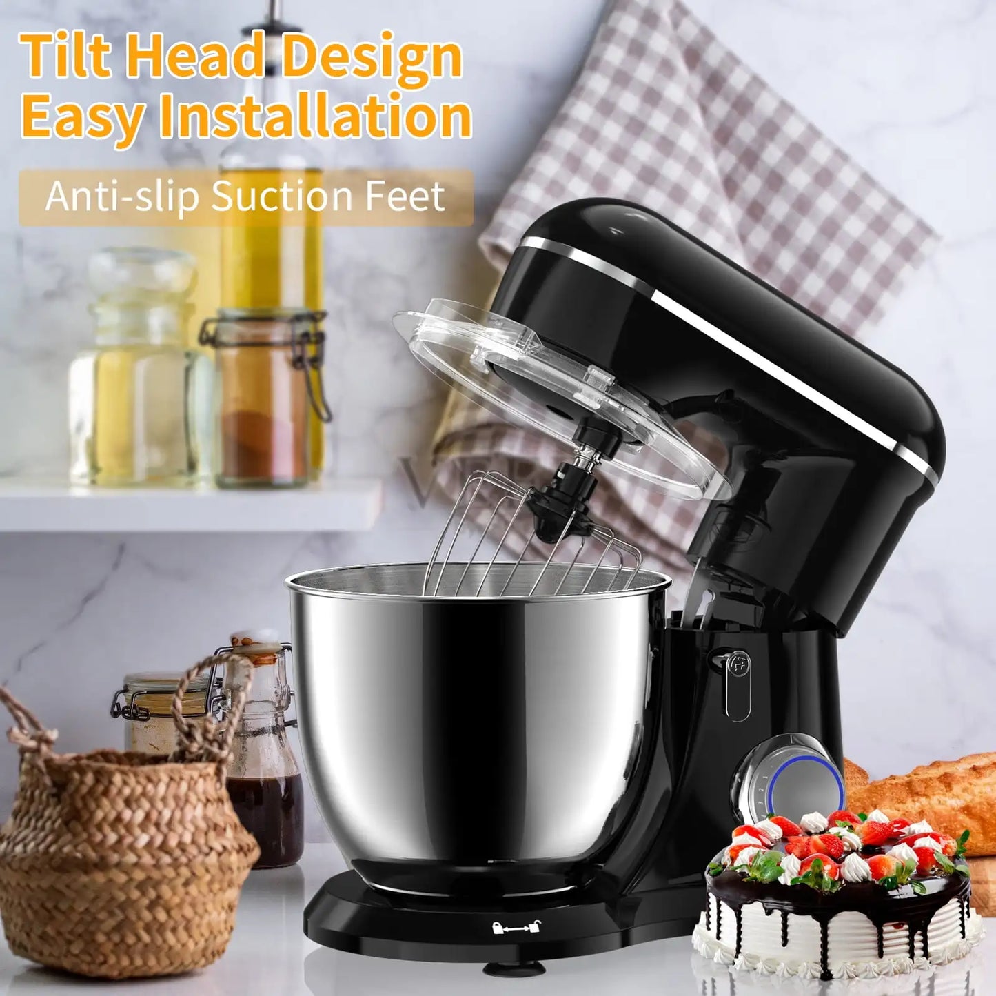 XMSJH Stand Mixer 10-Speed Tilt-Head Bowl And Dough Hook