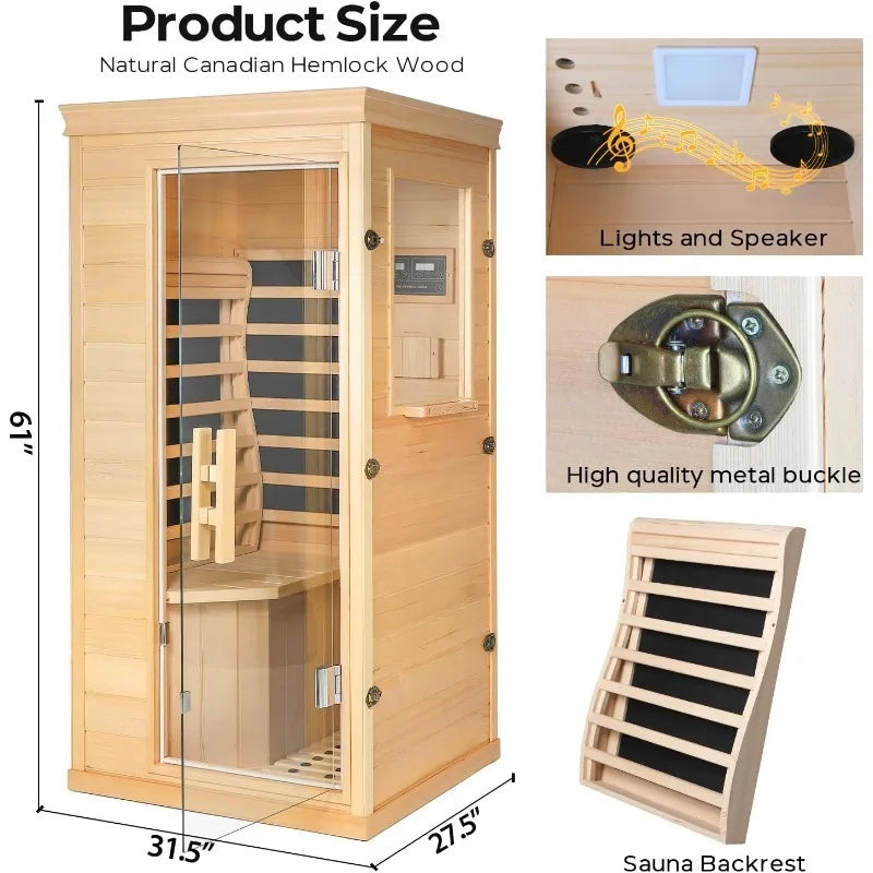 Hign-concerned Infrared Sauna With Backrest And Bluetooth