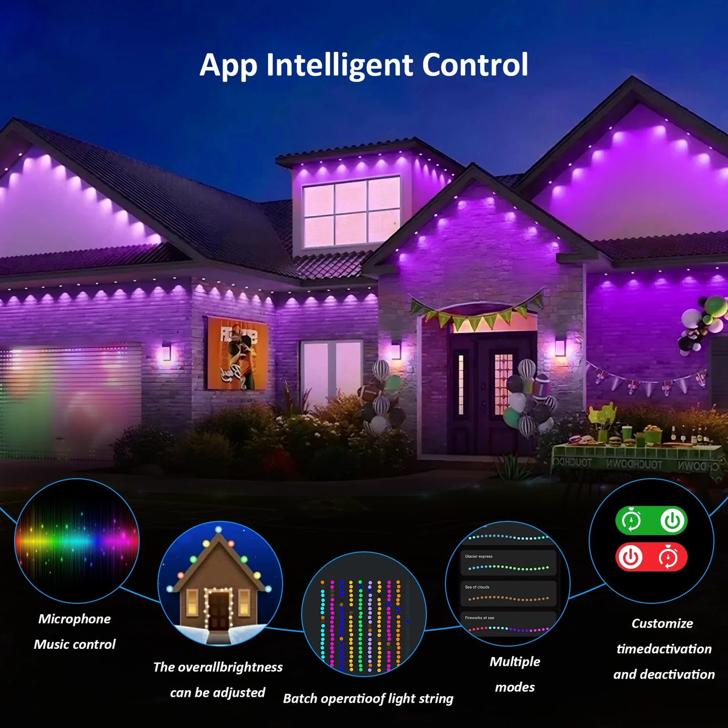 Aiopp RGB Outdoor LED Lights With App And Remote Control