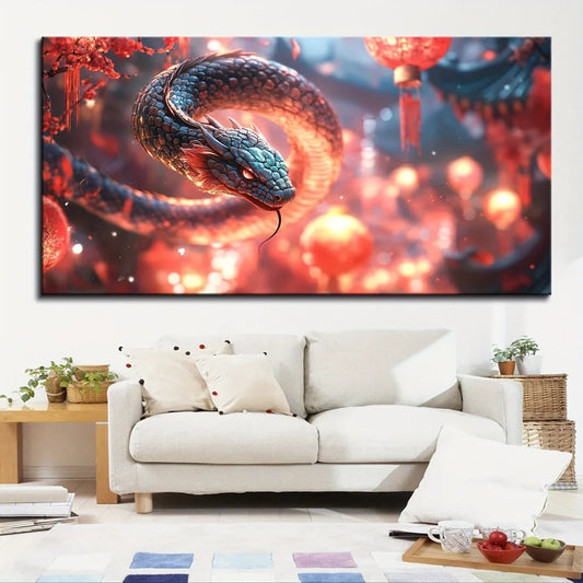 Hign-concerned Vibrant Dragon Art Print Living Room Decor