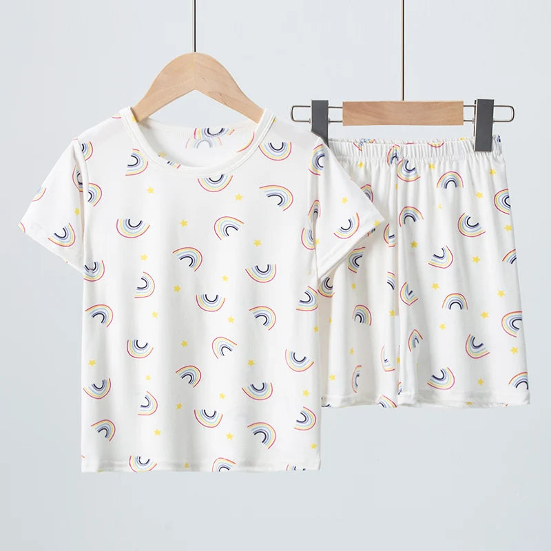 Unisex Elephant Print Two Piece Summer Set For Kids