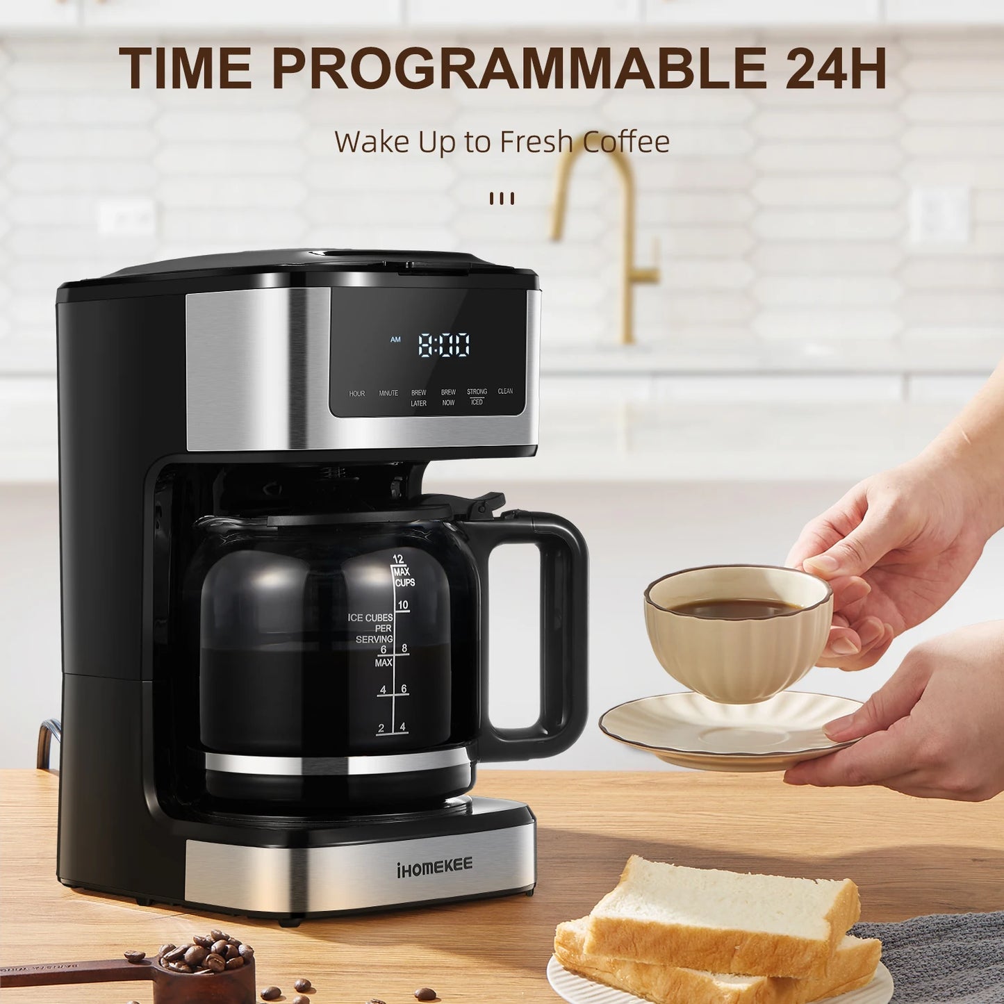 Yabano Programmable Drip Coffee Maker With Iced Brew