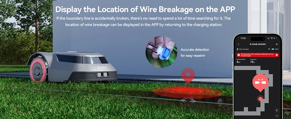 Redkey C TOF Robot Lawn Mower MGC1000 Automatic Charging