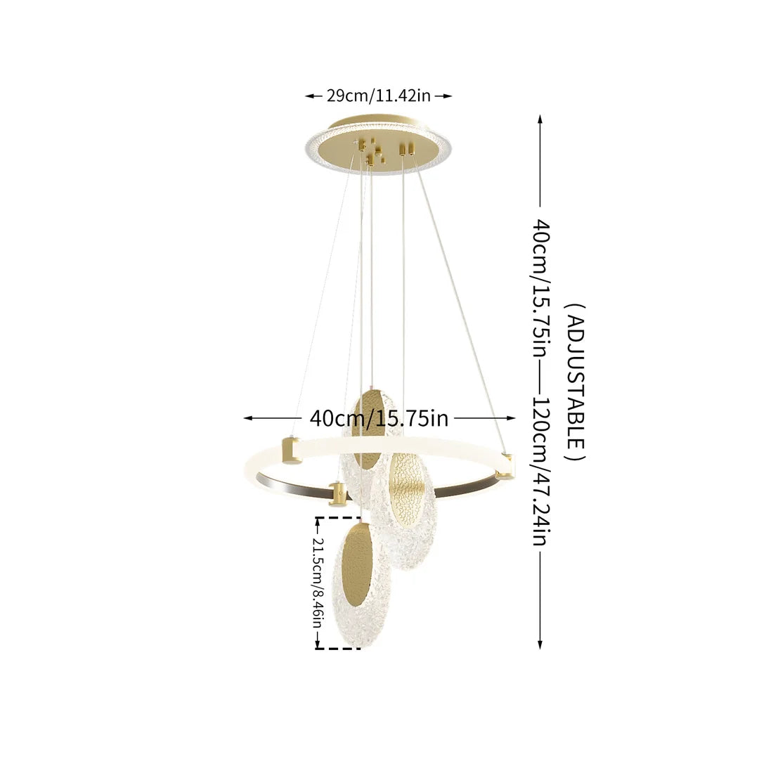 Vrygle LUVODI Three Layer LED Ceiling Chandelier