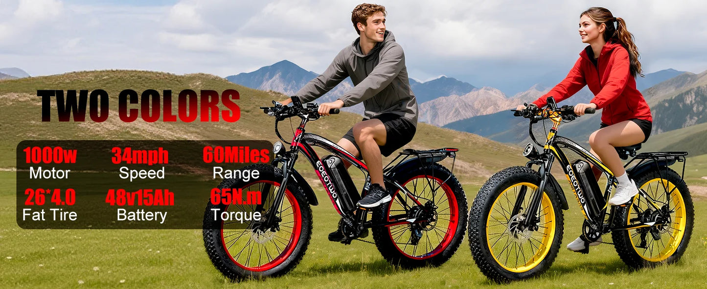 EOEOTWOC 1500W Electric Fat Tire Ebike 34MPH Mountain Bike