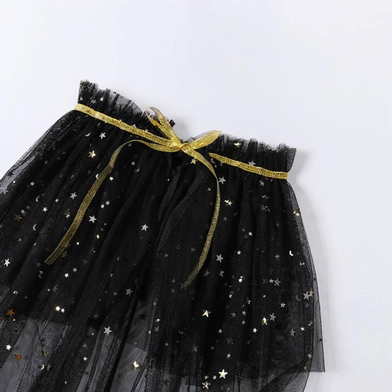 CN Guangdong Glitter Stars Moon Princess Cape Costume for Toddlers