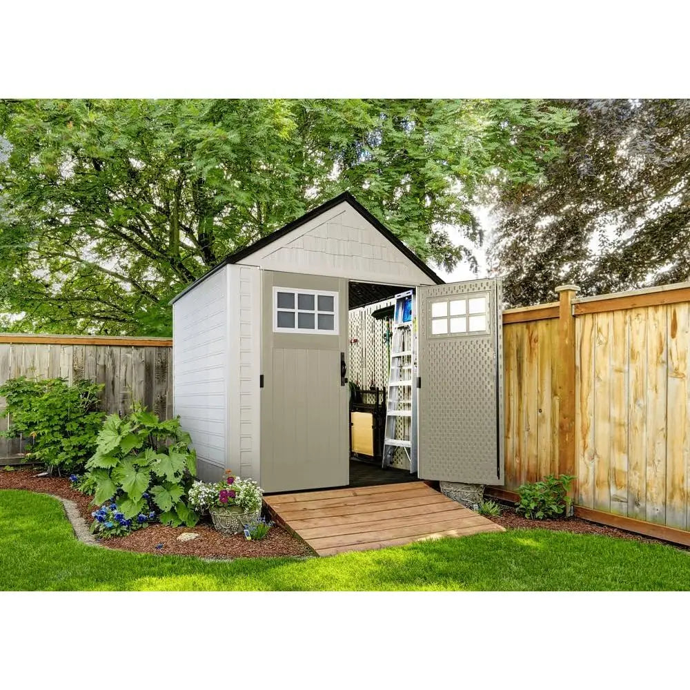 Outdoor Storage Shed For Garden Tools And Lockable Double Doors
