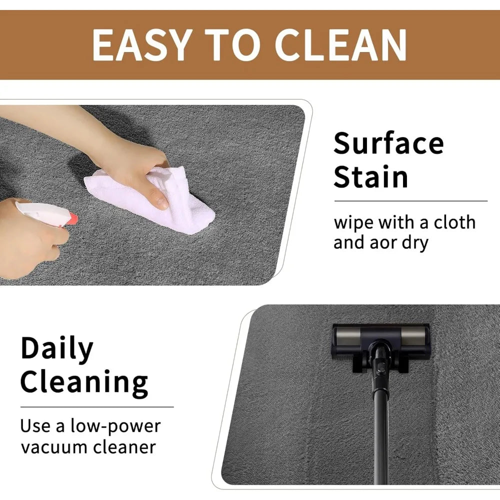 XMSJ Soft Fluffy Polyester Area Rug Non Slip Living Room