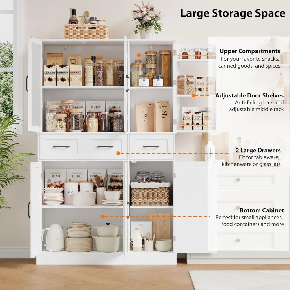 DAFIFY Kitchen Pantry Cabinet With Adjustable Shelves