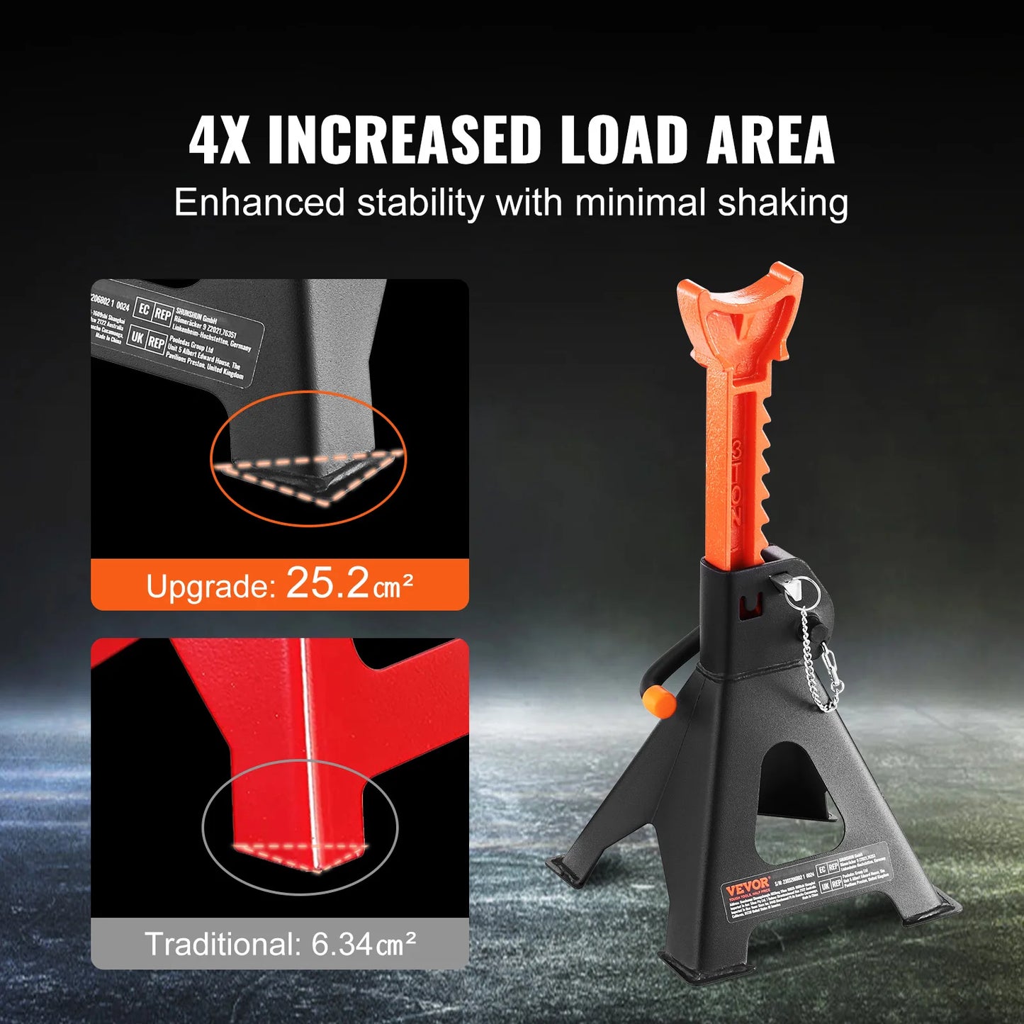 VEVOR Jack Stands 3 To 6 Ton Capacity Double Locking