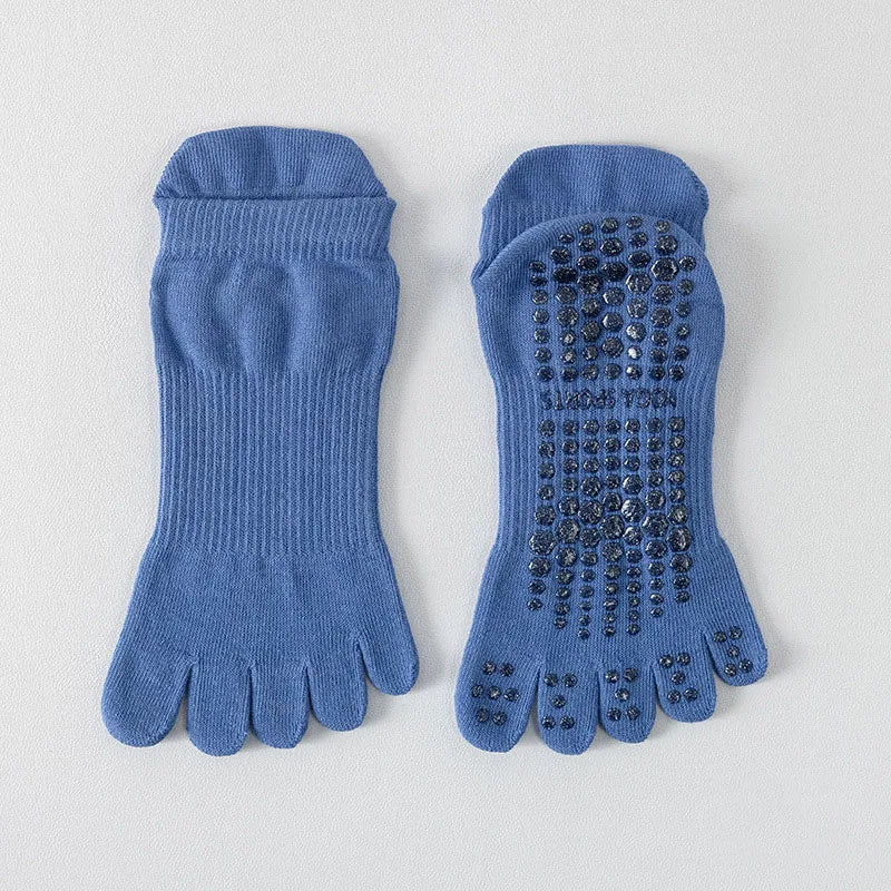 NONECN Full Toe Yoga Socks For Women Cotton Silicone Grip