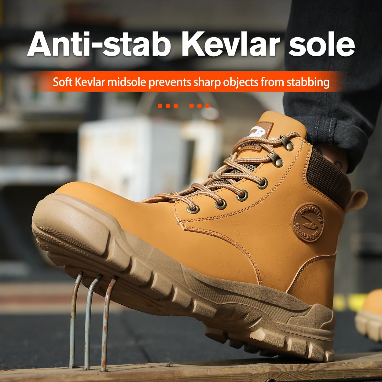 Department Name High Top PU Safety Shoes Anti Puncture Breathable