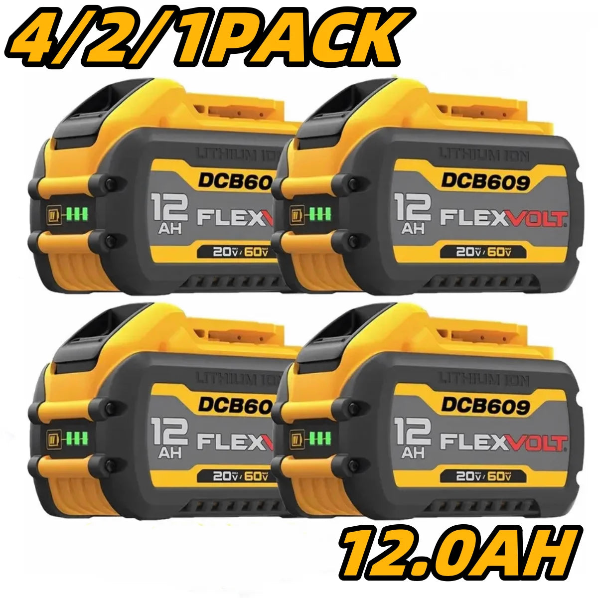 Blawhi 12000mAh Dewalt FlexVolt Battery Pack DCB609 DCB606 DCB612