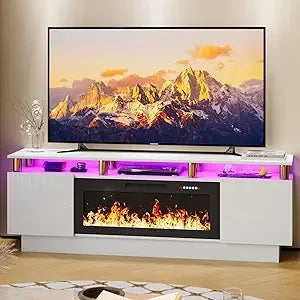 Modern Wooden Electric Fireplace TV Stand With Remote