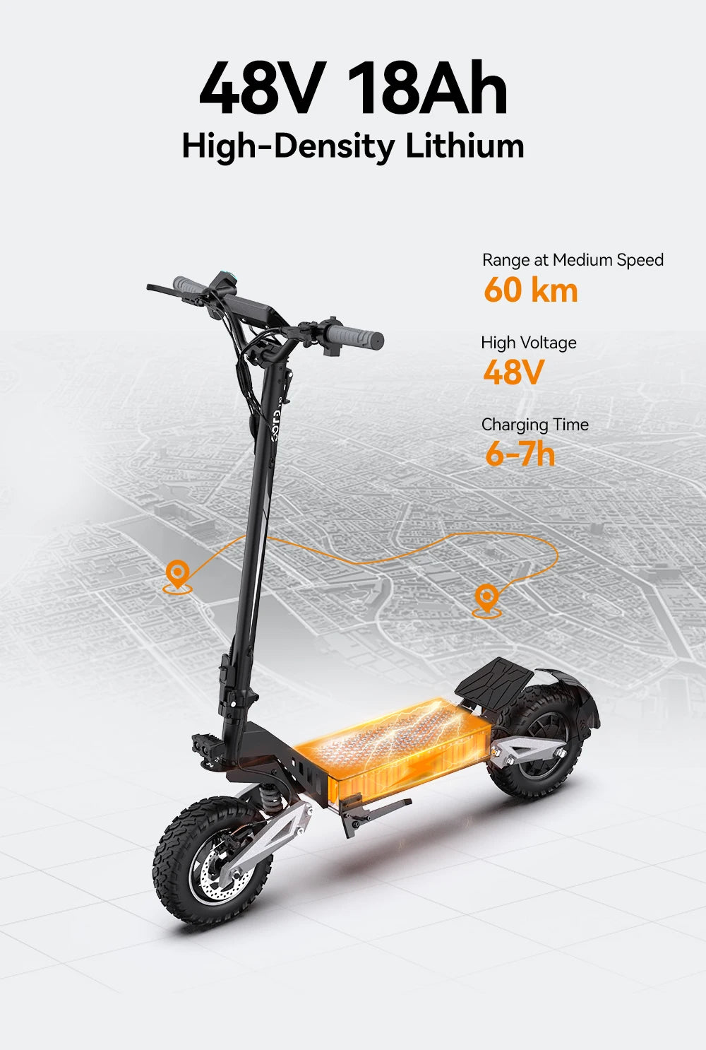 OOTD T10 Foldable Electric Scooter 900W Dual Shock 55kmh